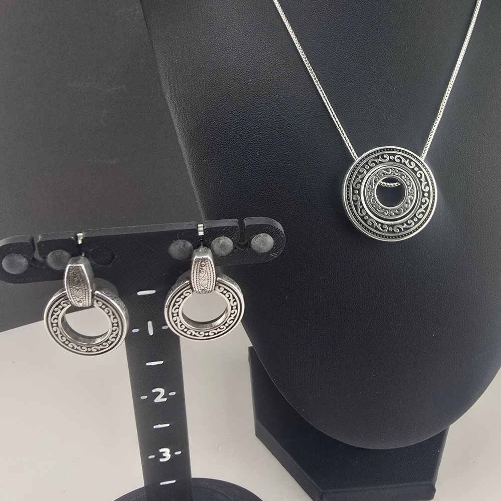 Vintage Brighton Jewelry Set Necklace Pierced Earrings Central Park
